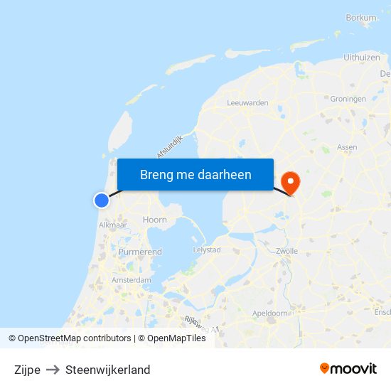 Zijpe to Steenwijkerland map