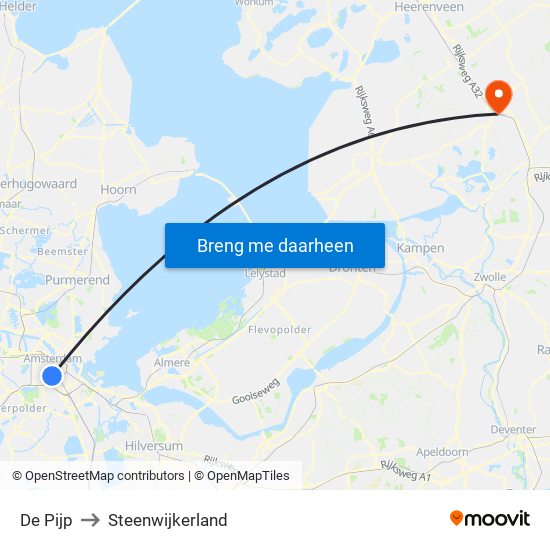 De Pijp to Steenwijkerland map