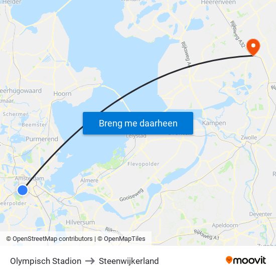 Olympisch Stadion to Steenwijkerland map