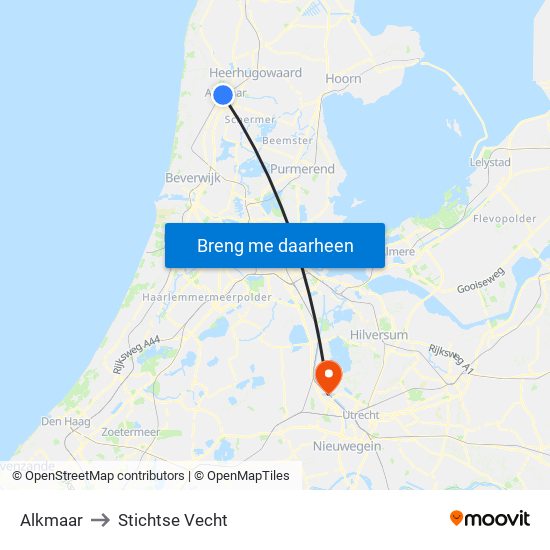Alkmaar to Stichtse Vecht map
