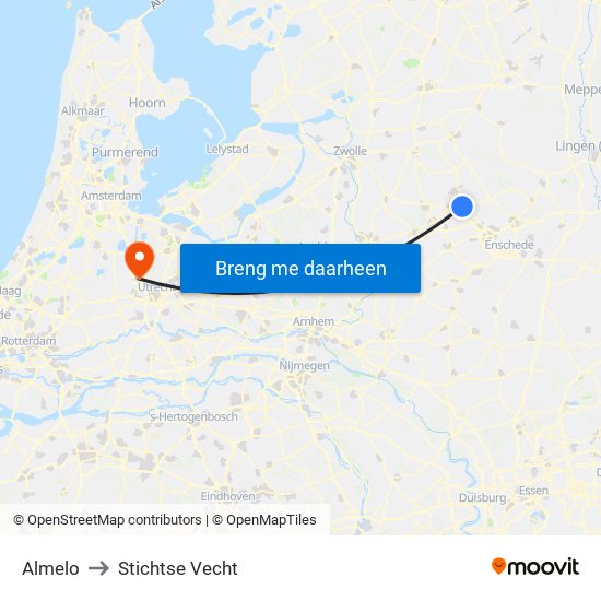 Almelo to Stichtse Vecht map