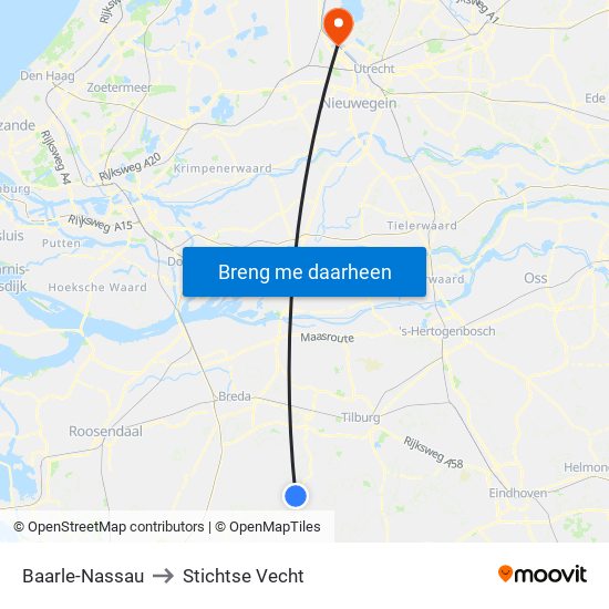 Baarle-Nassau to Stichtse Vecht map