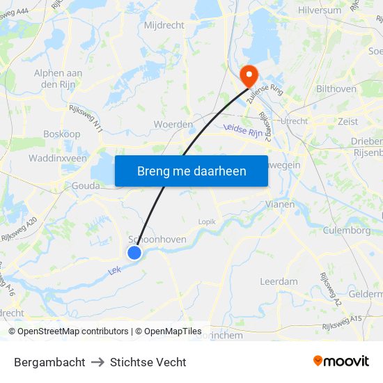 Bergambacht to Stichtse Vecht map