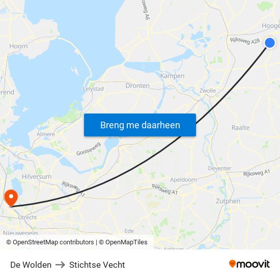 De Wolden to Stichtse Vecht map