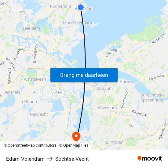 Edam-Volendam to Stichtse Vecht map