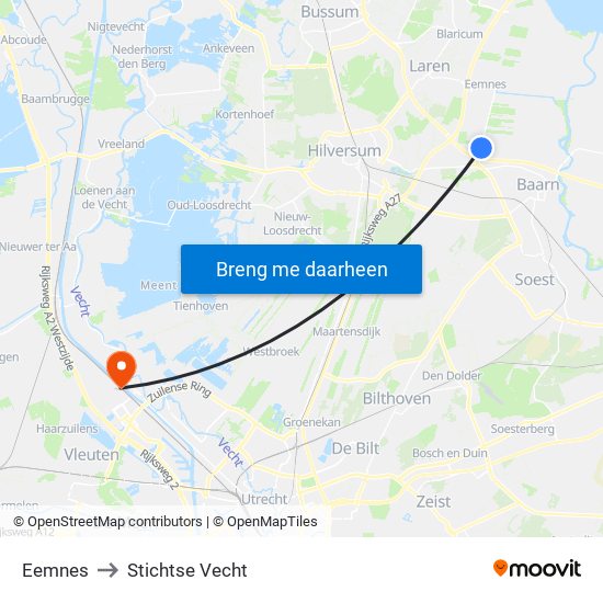 Eemnes to Stichtse Vecht map