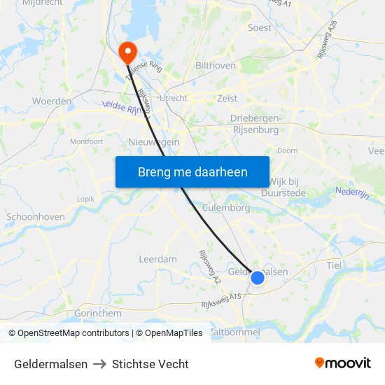 Geldermalsen to Stichtse Vecht map
