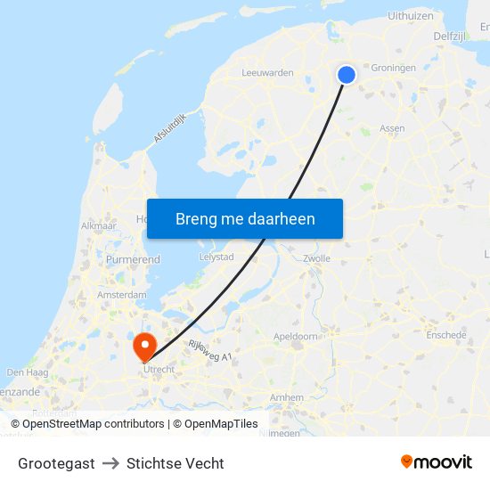 Grootegast to Stichtse Vecht map