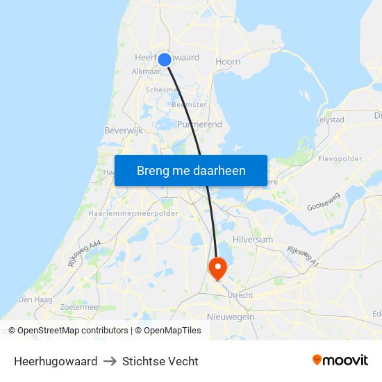 Heerhugowaard to Stichtse Vecht map