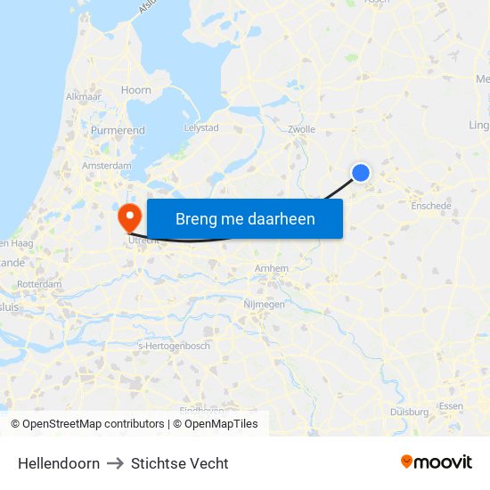 Hellendoorn to Stichtse Vecht map