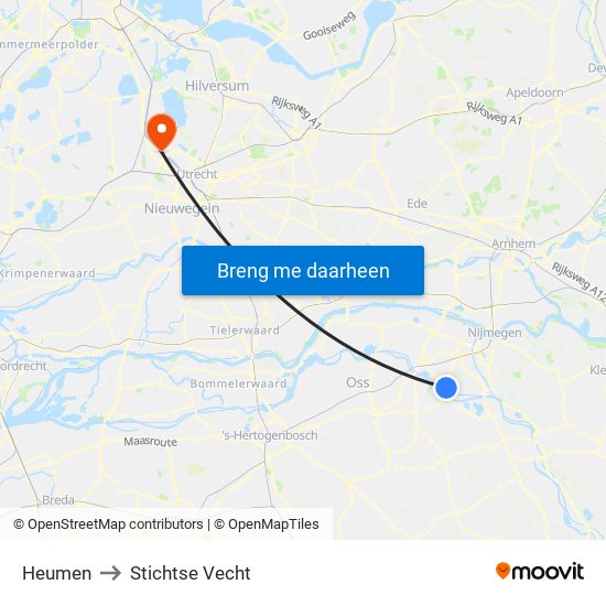 Heumen to Stichtse Vecht map