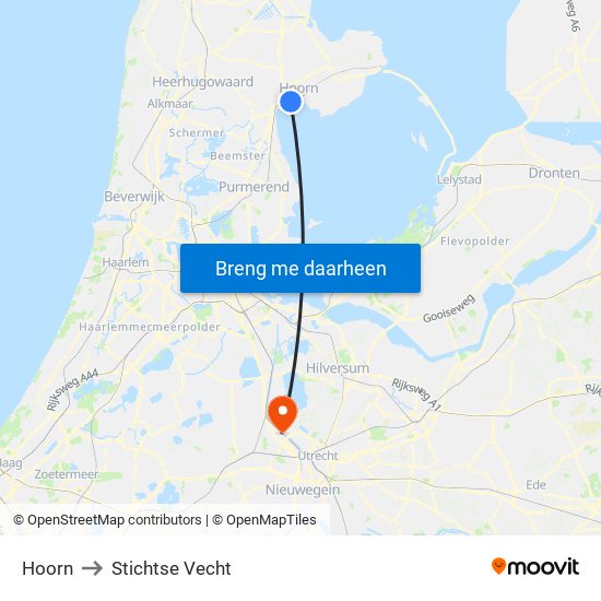 Hoorn to Stichtse Vecht map