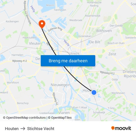 Houten to Stichtse Vecht map