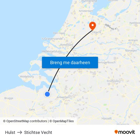 Hulst to Stichtse Vecht map