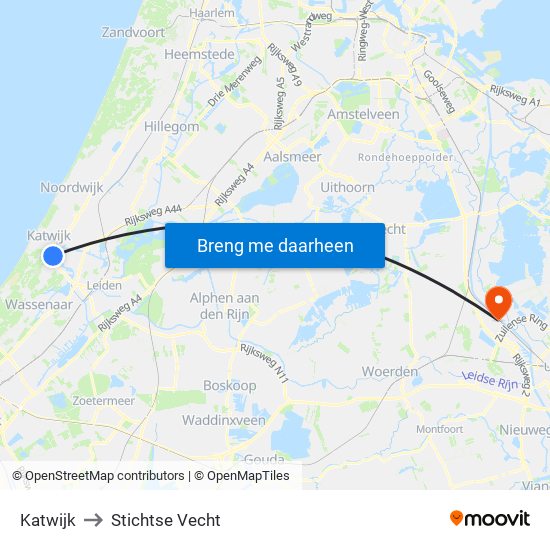 Katwijk to Stichtse Vecht map