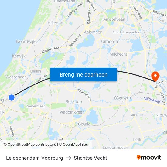 Leidschendam-Voorburg to Stichtse Vecht map
