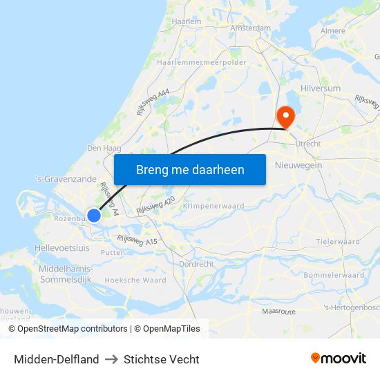 Midden-Delfland to Stichtse Vecht map