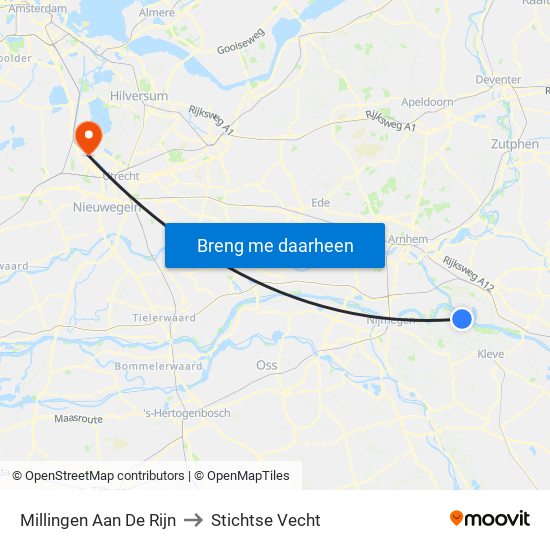 Millingen Aan De Rijn to Stichtse Vecht map