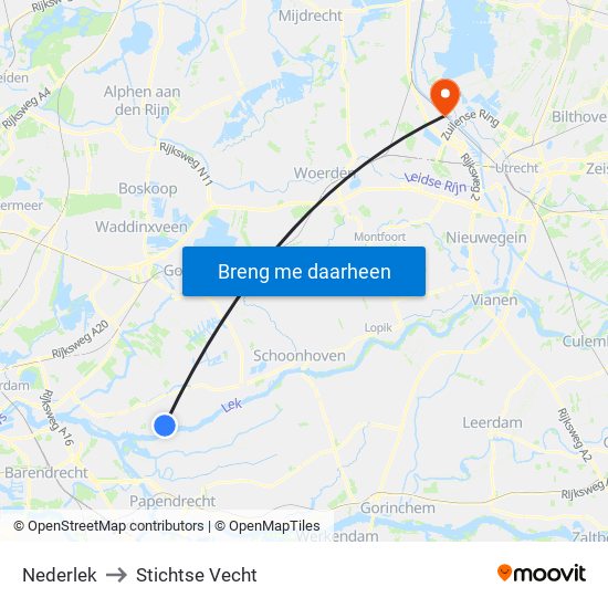 Nederlek to Stichtse Vecht map