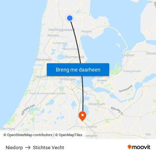 Niedorp to Stichtse Vecht map