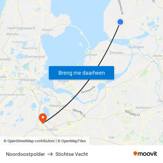 Noordoostpolder to Stichtse Vecht map