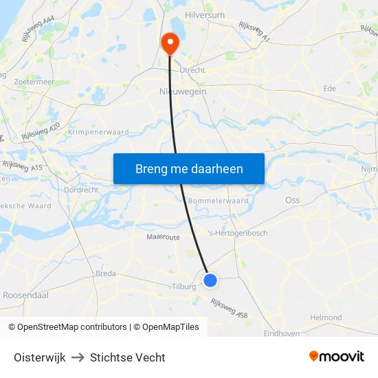 Oisterwijk to Stichtse Vecht map