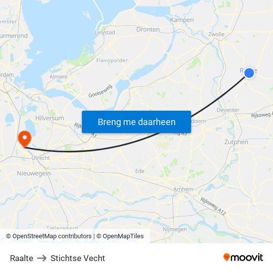 Raalte to Stichtse Vecht map