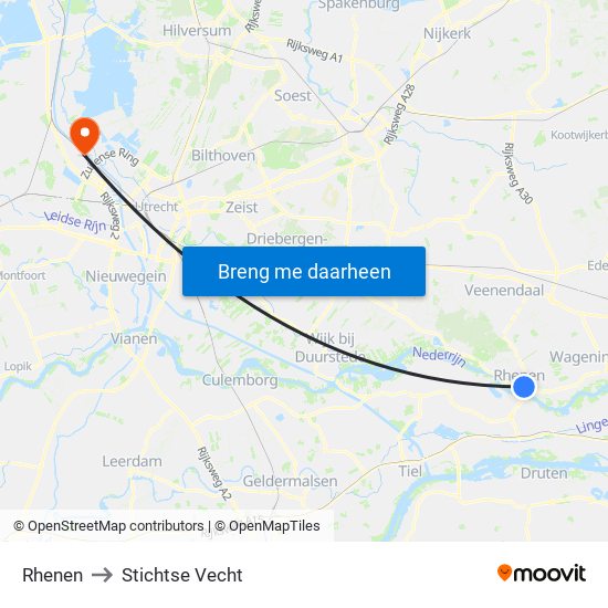 Rhenen to Stichtse Vecht map