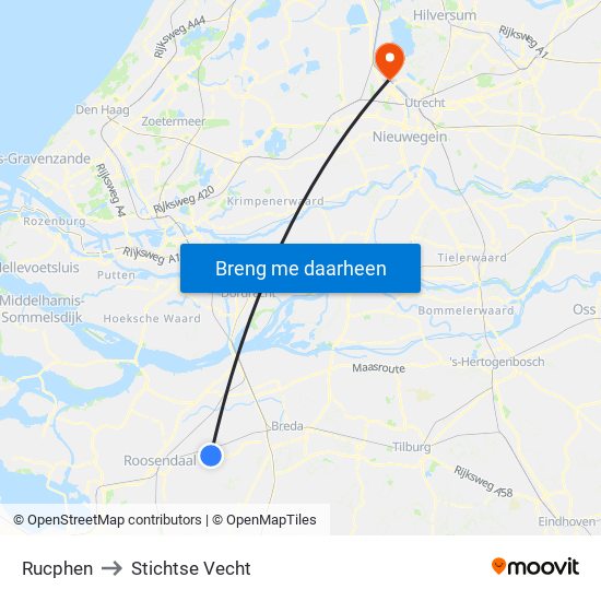 Rucphen to Stichtse Vecht map