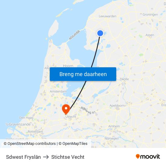 Sdwest Fryslân to Stichtse Vecht map