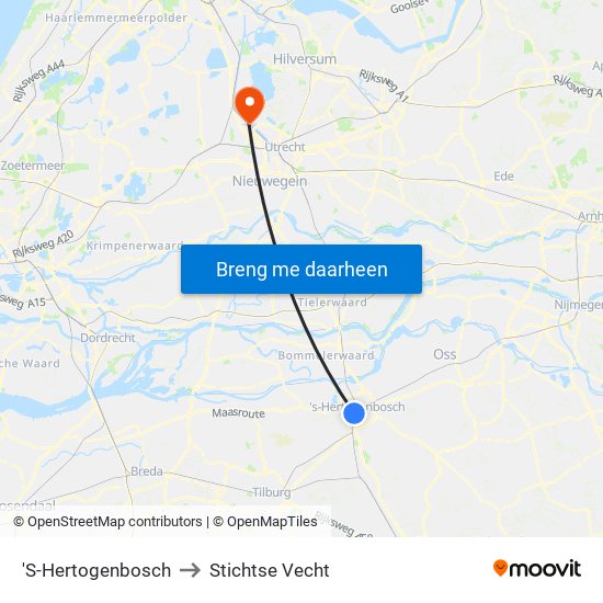 'S-Hertogenbosch to Stichtse Vecht map