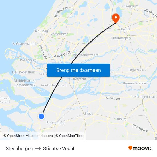 Steenbergen to Stichtse Vecht map