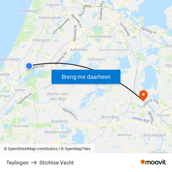 Teylingen to Stichtse Vecht map