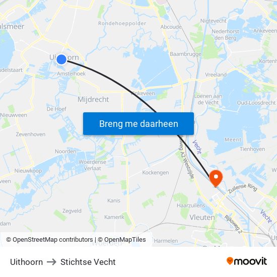 Uithoorn to Stichtse Vecht map