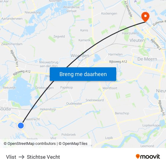 Vlist to Stichtse Vecht map