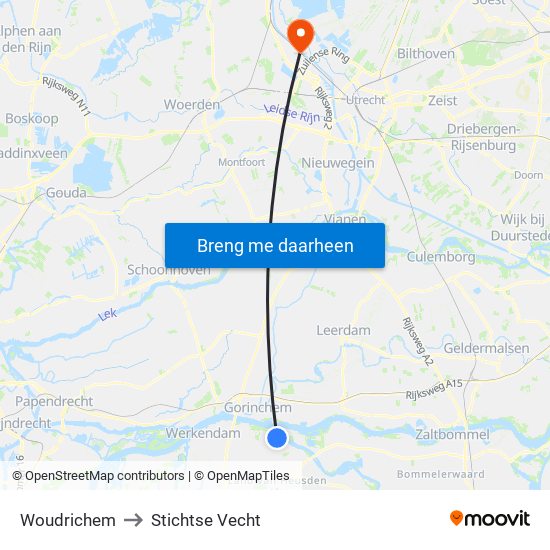 Woudrichem to Stichtse Vecht map