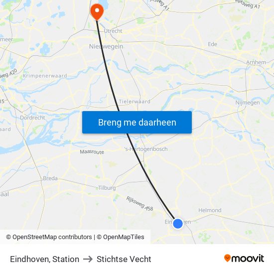 Eindhoven, Station to Stichtse Vecht map