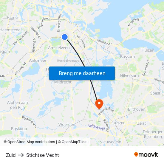 Zuid to Stichtse Vecht map