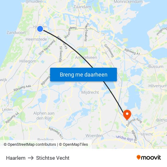 Haarlem to Stichtse Vecht map