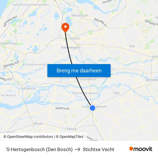 'S-Hertogenbosch (Den Bosch) to Stichtse Vecht map