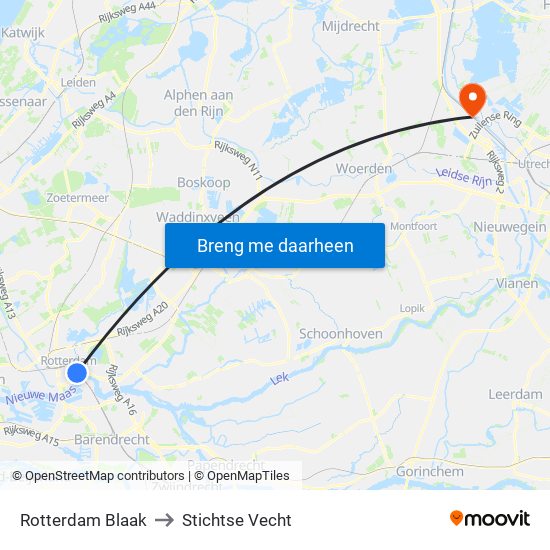 Rotterdam Blaak to Stichtse Vecht map