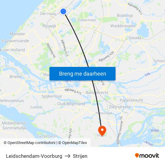 Leidschendam-Voorburg to Strijen map