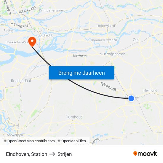 Eindhoven, Station to Strijen map