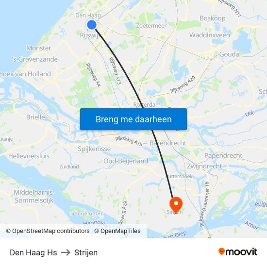 Den Haag Hs to Strijen map