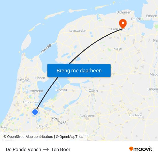 De Ronde Venen to Ten Boer map