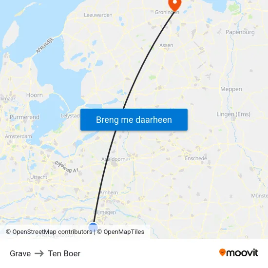 Grave to Ten Boer map