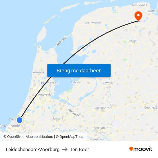 Leidschendam-Voorburg to Ten Boer map