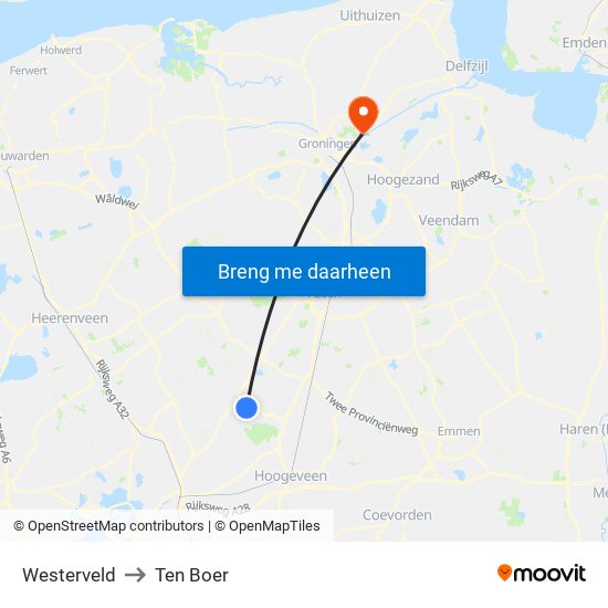 Westerveld to Ten Boer map