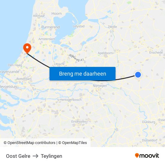 Oost Gelre to Teylingen map