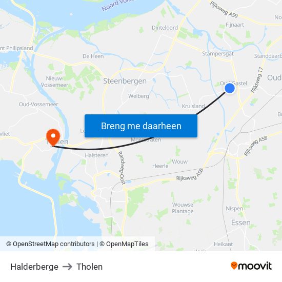 Halderberge to Tholen map